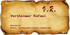 Vertheimer Rafael névjegykártya